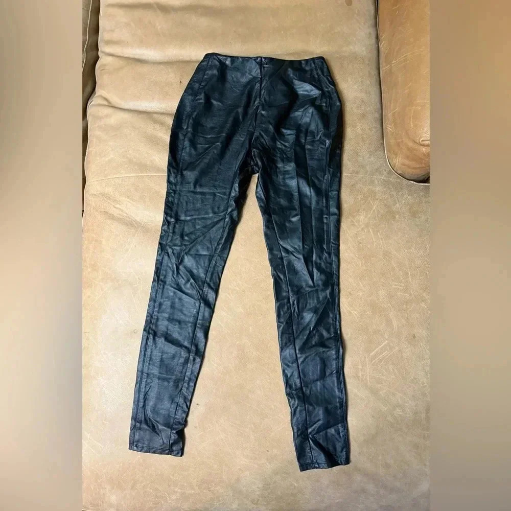 Lysse Women's Black Vegan Faux Leather Skinny Leggings Pants Size Small - Picture 8 of 8